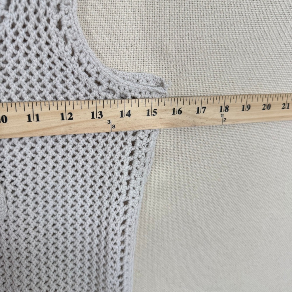 Jessica Simpson Womens Crochet Tank Top Ivory Floral Boho Knit Medium STX210910 - Picture 3 of 6